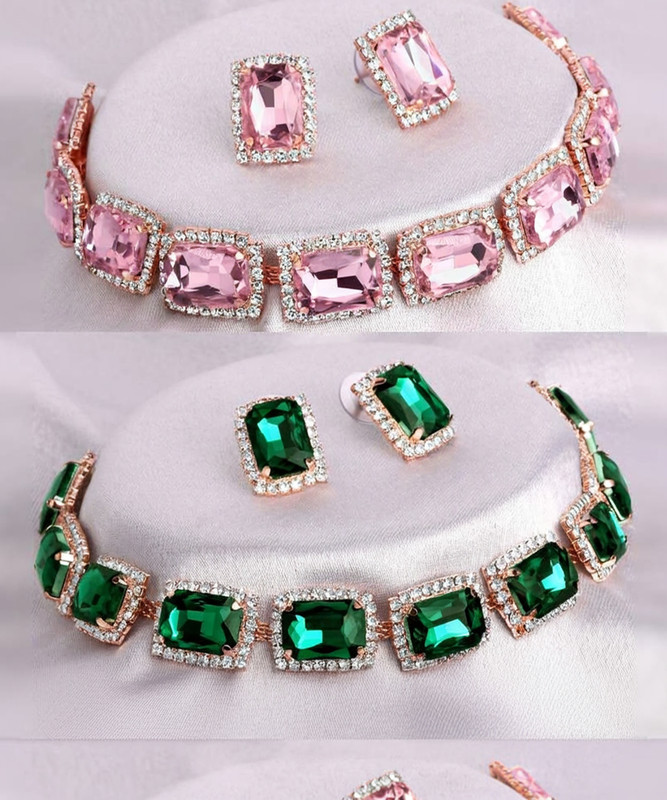 ASCEND Alloy Silver Green, Pink Jewellery Set(Pack of 1)