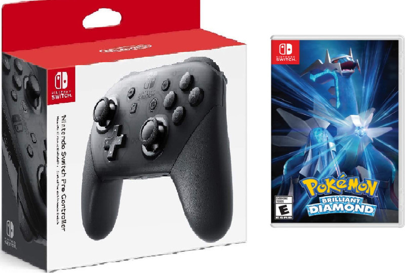 NINTENDO Pokemon Brilliant DiamondNintendo Switch Pro Controller(Black  Joystick(Black COMBO, For Wii)