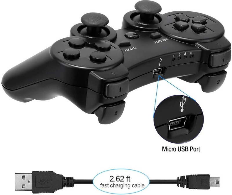 NOWAIT PS3 Wireless Gaming Joystick With Rechargeable Battery And Charging Cable  Joystick(Multicolor, For PS3)
