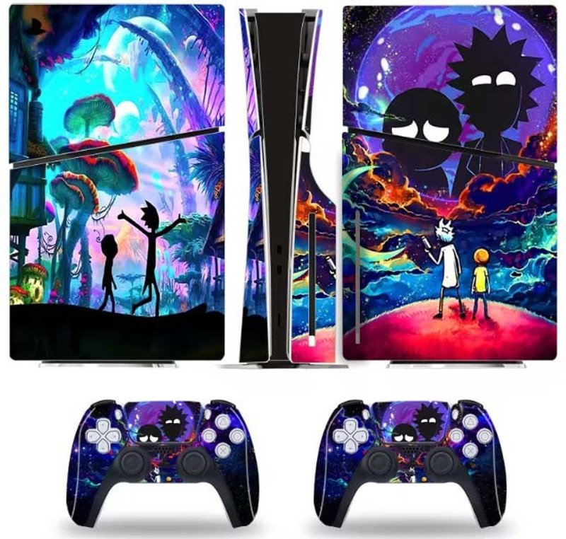 BMJKING PS5 Slim Disc Console and Wireless Controller, Full Set Protective Skin  Joystick(Multicolor, For PS4)