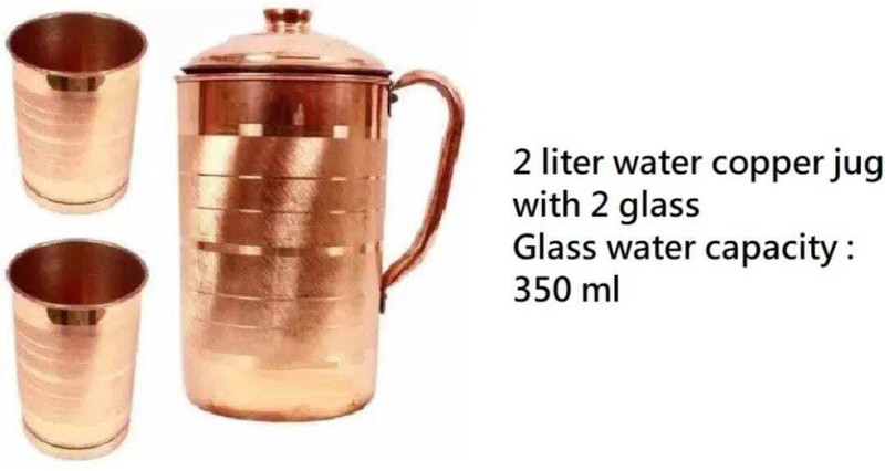 PINNU 1.25 ltr Joint Free Leak Proof Jug Glass Set(COPPER)