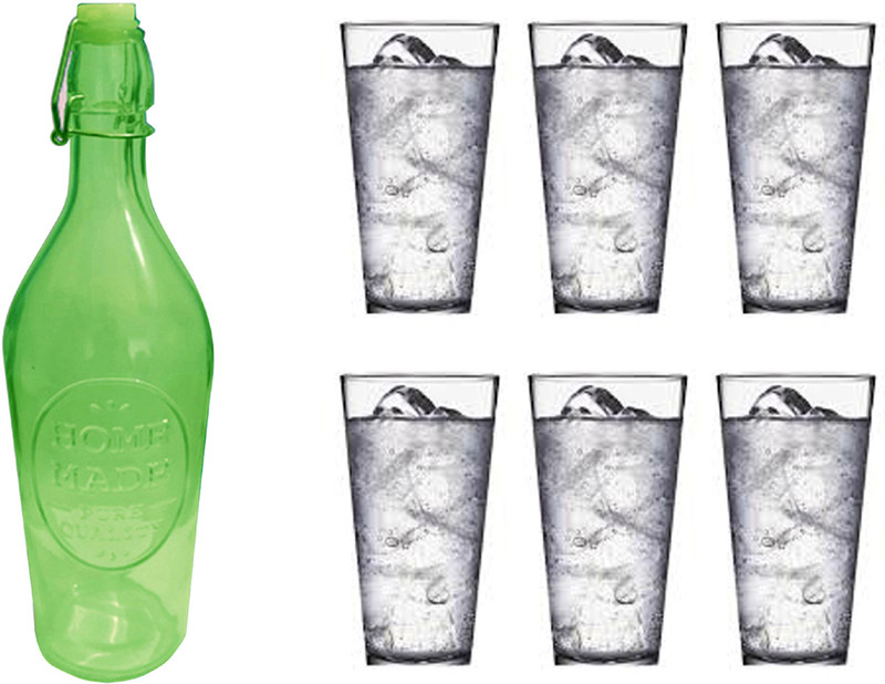 MRIYANGNI BOTTLE, 6GLASS IOP86 Jug Bottle Glass Set(GLASS)