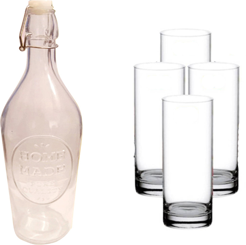 MRIYANGNI BOTTLE, 4GLASS PPRT32 Jug Bottle Glass Set(GLASS)