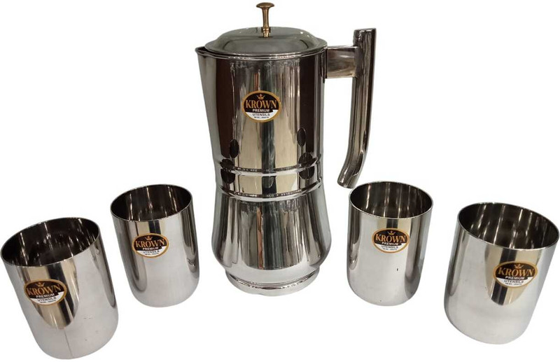 Krown KRWN_00119 Jug Glass Set(Stainless Steel)