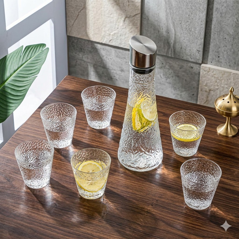 AVGLASSSTORE 7 Piece FANCY JUG AV-10 Jug Glass Set(GLASS)