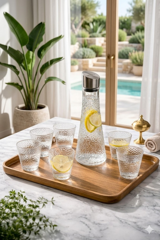 AVGLASSSTORE FANCY JUG SET OF 7 Jug Glass Set(GLASS)