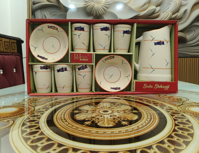 Rajeev Jug786 Jug Glass Set(Bone china)