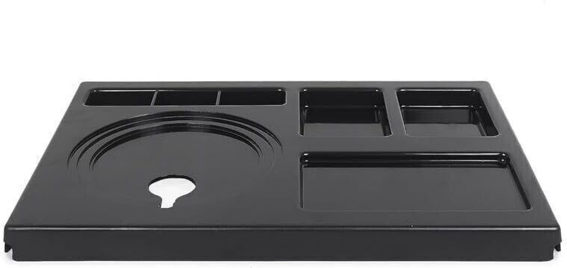 Hospitality Electric Kettle Tray Square, Size: 16"x12"x1.5" Black Glass Tray Set(Plastic ABS)