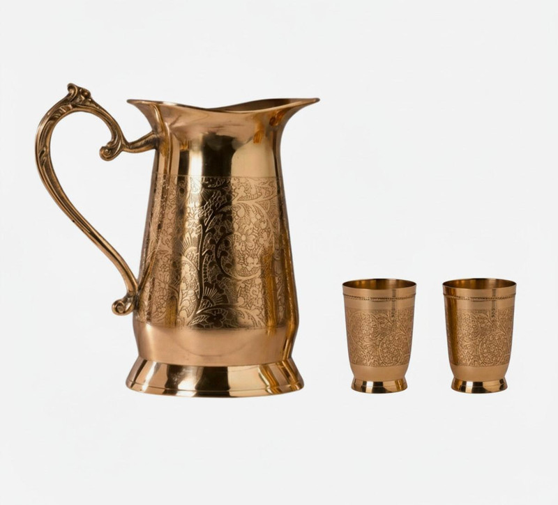 MK Handicrafts 106 Jug Glass Set(Brass)