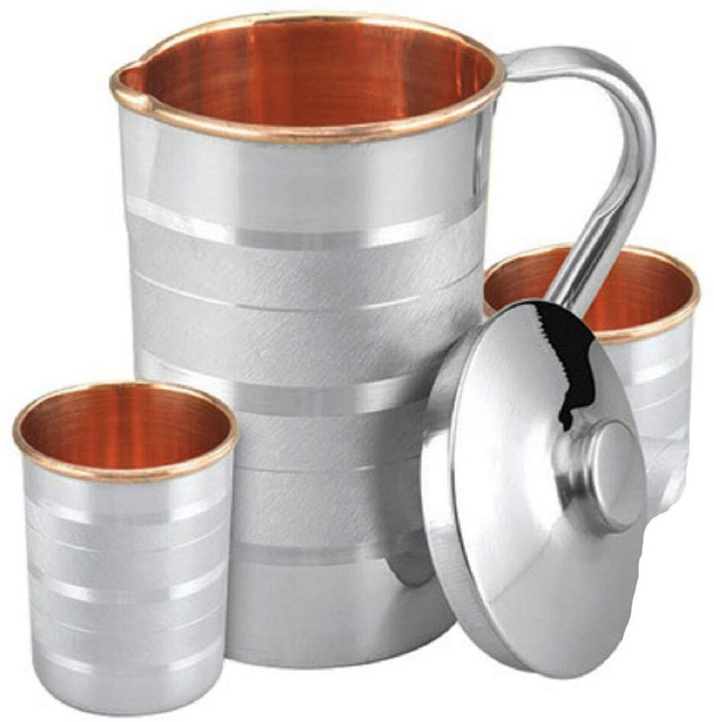 RAGHAV LEMON SET OF 3 PCS Jug Glass Set(Copper)