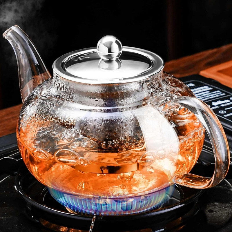 KRISHVIHA 1 L Borosilicate Glass Tea Jug