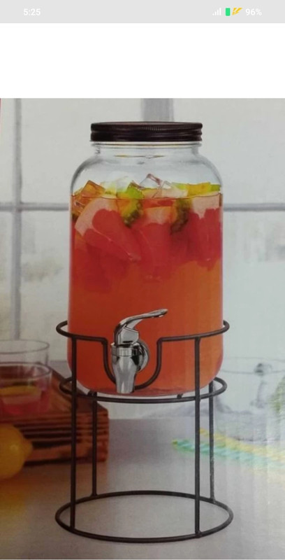 SMILERY 4 Liter Dispenser with tap and Black Stand Cold Water Mason Jar Beer Dispenser Bottom Loading Water Dispenser