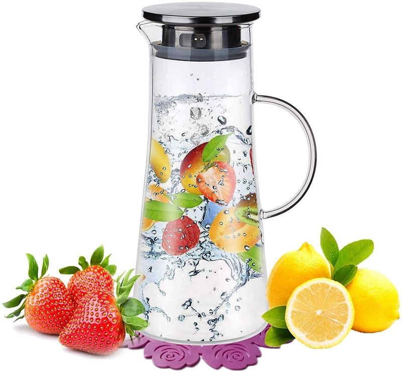 Red-Rubby 1.3 L Glass Water Jug