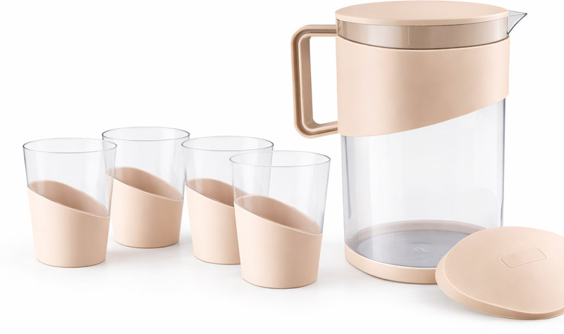 J-Bizz Jug with 4 Glass New Jug Glass Set(Plastic)