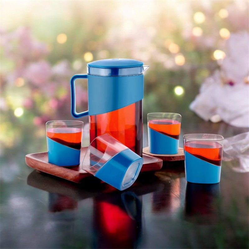 Dhiya 4 glass 1 pcs jug Jug Glass Set(plastic)