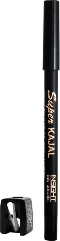 INSIGHTCOSMETIC Super Kajal with Sharpener |25hr Long Wear|Waterproof(Black, 1.7 g)