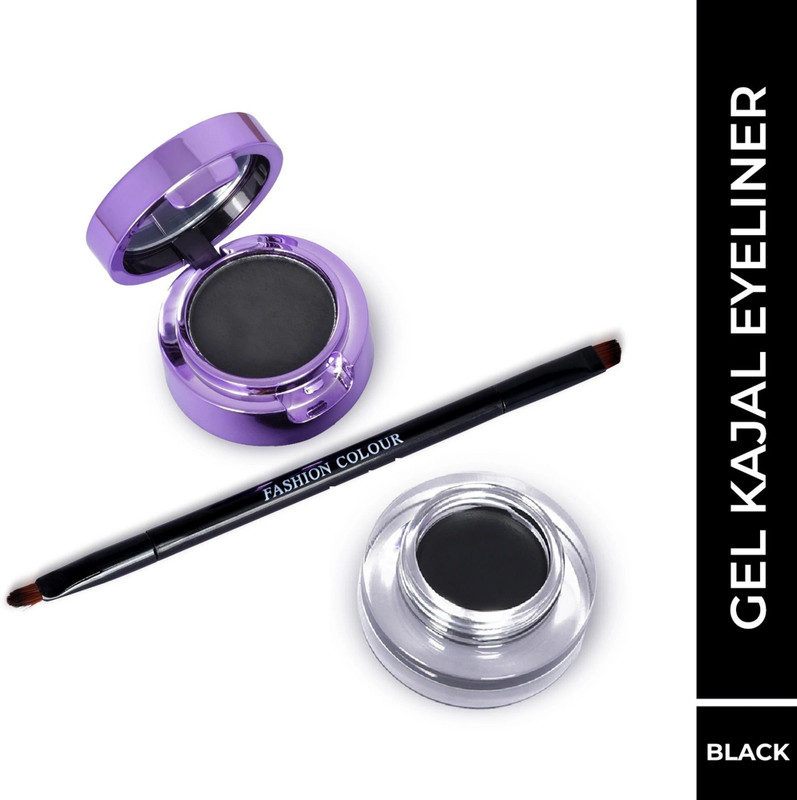 FASHION COLOUR 2 IN 1 WATERPROOF GEL KAJAL 24HRS LASTING DRAMA(BLACK, 4 g)