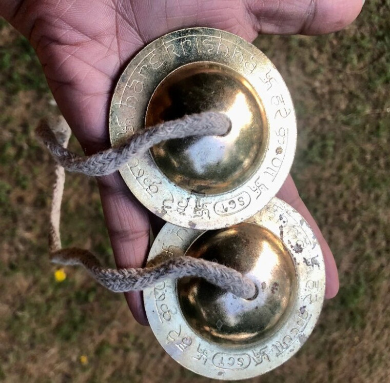KHALSA MUSICAL KM74 Handmade Brass Percussion Instrument Cymbal Handmade Kartal Instrument