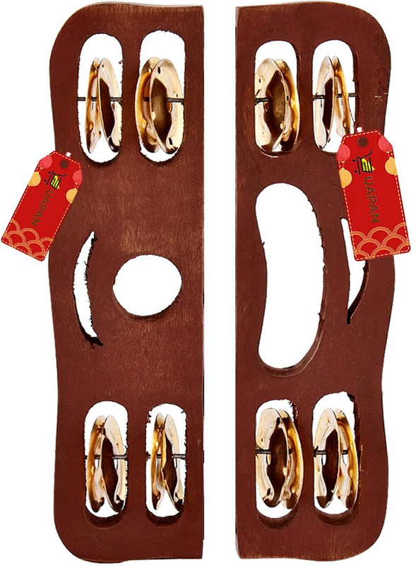 UAPAN Wood Narad Muni Karthal for Kirtan Musical Instrument(1 Pair, 21 CM) Kartal Instrument
