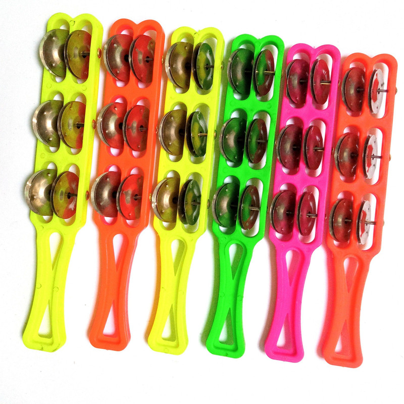 Bhoomika Collection 6 pcs of fully virgin plastic Khartal Kartal handtal hand percussion hatheli.. Kartal Instrument