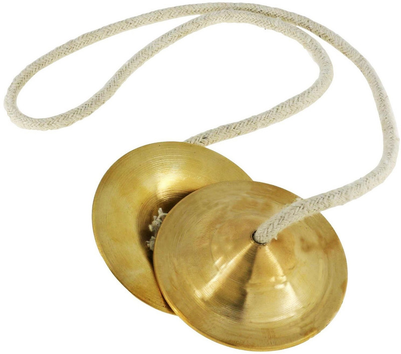 Real Craft Hand Cymbals Brass Percussion Instrument Manjira Manjeera Pair ,Indian Musical Instrument 8cm set of 1 Kartal Instrument