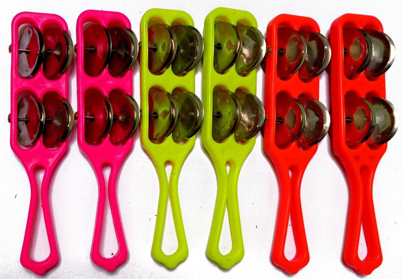 Vaasu online 6 Pcs of first quality plastic khartal kartal hatheli handtal hand percussion Kartal Instrument