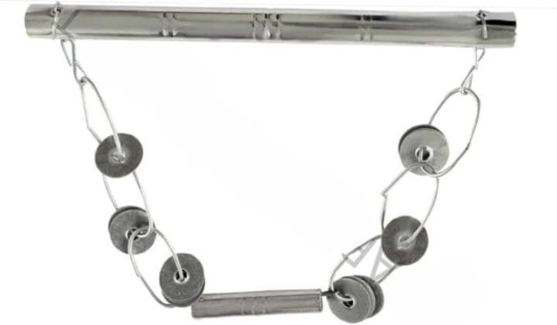 Sunrise musical and export Maharashtra Lezim Stainless Steel Pair - Folk Percussion Instrument Kartal Instrument