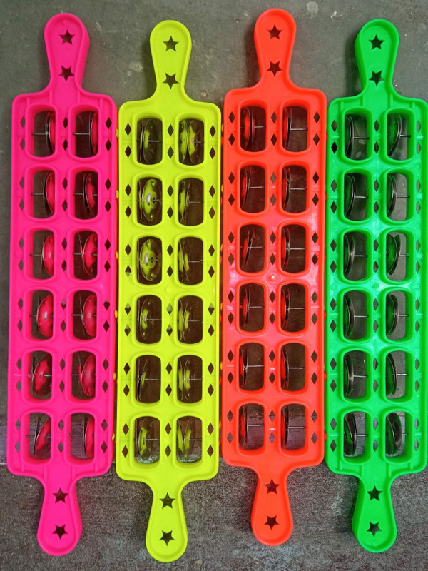 Bhoomika Collection First Quality Plastic 4 pcs of 6 Line Jheeka/ Jhika/ Handtal Kartal Instrument