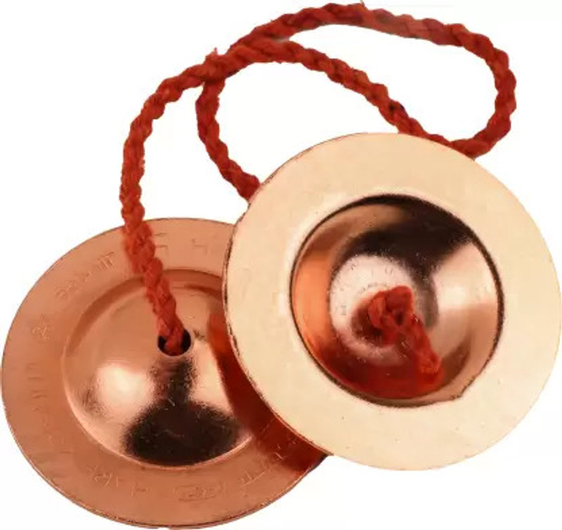 DOKCHAN Iron handCraft Manjeera Traditional Instrument Indian Music for Pooja(7.5 cm) Kartal Instrument