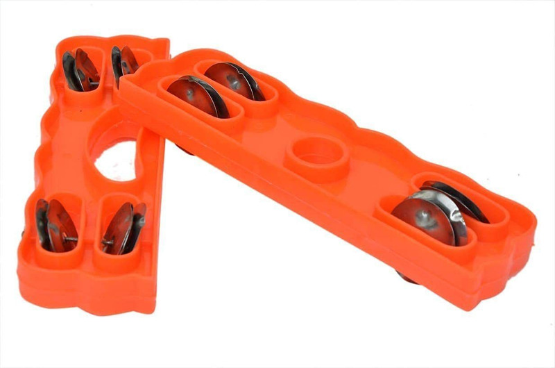 Rolimoli Plastic Manjira - Musical Instrument for Bhajan and Kirtans,Khartal for Mandir aarti-(Jheeka)-3 line Kartal Instrument