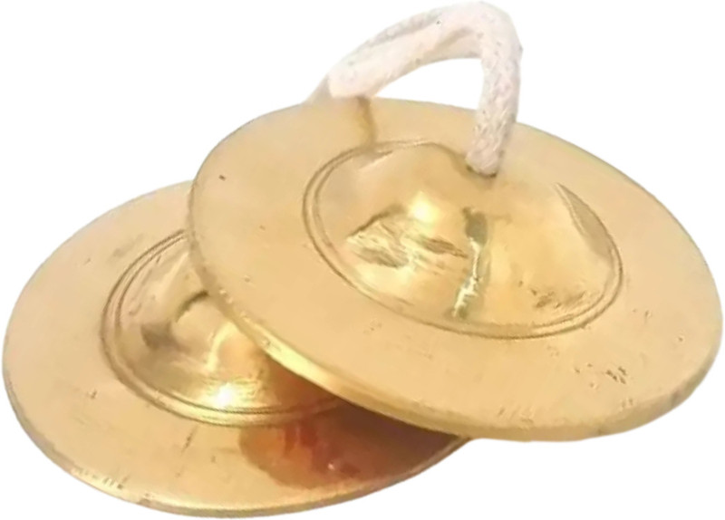 PrettyBUYERS Manjeera Traditional Musical Instruments For Puja & Kirtan 3.5 Inch (1 Pair) Kartal Instrument