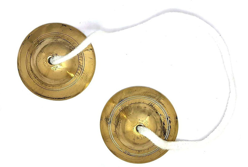 Gaynvi Brass Percussion Instrument Manjira Manjeera Pair Kartal Instrument