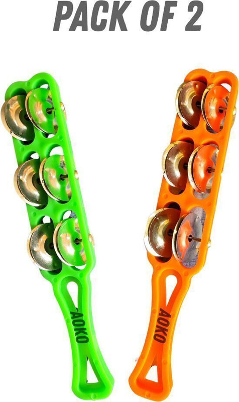 AOKO Plastic Taal Kanjira Kartal Musical Instrument for Kirtan Puja Bhajan Kartal Instrument