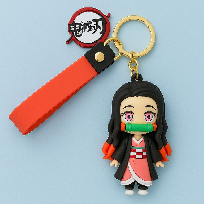 Winkeli Traders Nezuko Kamado (Demon Slayer) Silicone Anime Keychain Key Chain