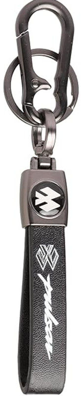 Filsfa Stylish Pulsar Leather Keychain with Metal Hook Black Key Chain