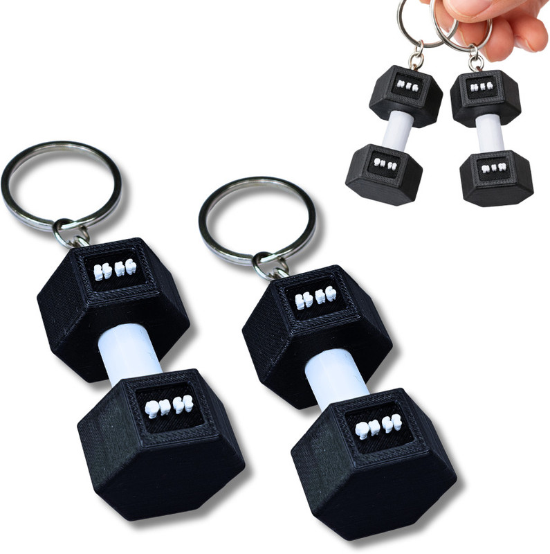 CREATIBL Dumbbell Keychain Fitness Keychain Gym Key chain gift for gym lover | 2 Pcs Key Chain