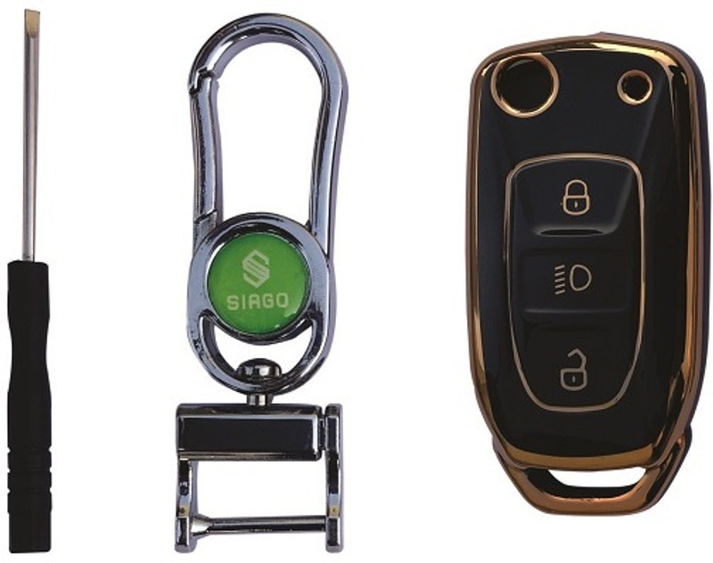 SIAGO 3 Button Car Key Cover Compatible For Tata Nexon | Altroz | Tiago | Punch | With Key Chain