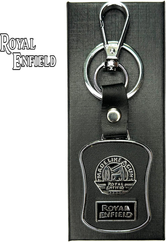 FLAMBE New royalenfield Steel Leather Bike Keychain Key Chain
