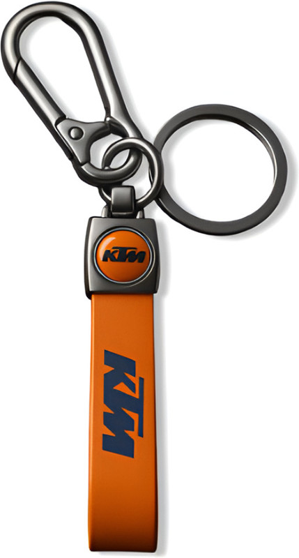 BIKEBUDDY KTM Premium Leather Keychain with Buckle Hook – Stylish Bike Key Ring for Riders Key Chain