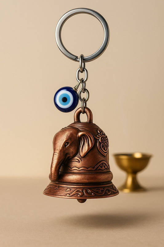 Giftzy Tibetan Bell Evil Eye Keyfob Spiritual Ghanti LuckyCharm Bike Girl Boy Gifting Key Chain