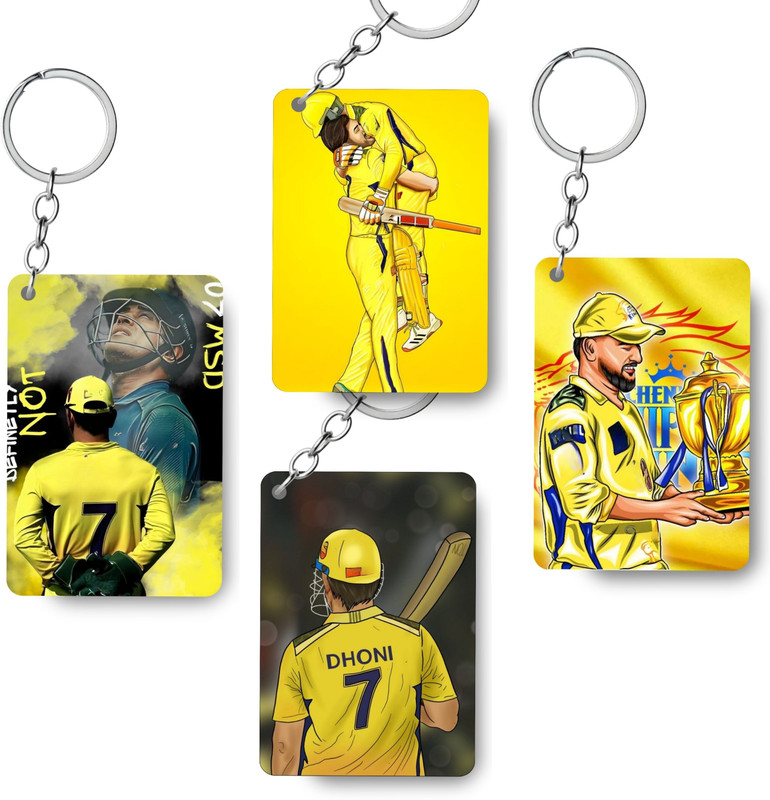 kart-in MS Dhoni Printed Keychain for Bag, Car, Bike, Best Gift For Cricket Fans Key Chain