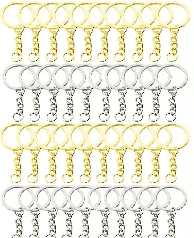 ARSCART silver and gold keychian ring pack of 40pc combo Key Chain