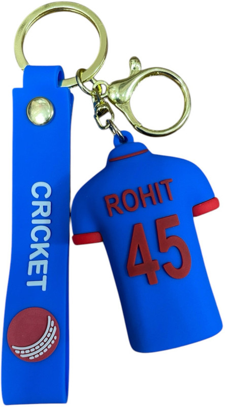Jainzon Rohit Sharma jersey 3D Silicone Keychain with Amazing Belt or Ribbon Key Chain