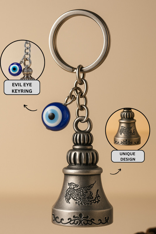 GT Gala Time GT Evil Black Silver Bird Hanging Bell Wind Chime Home Garden Decor Gift Key Chain