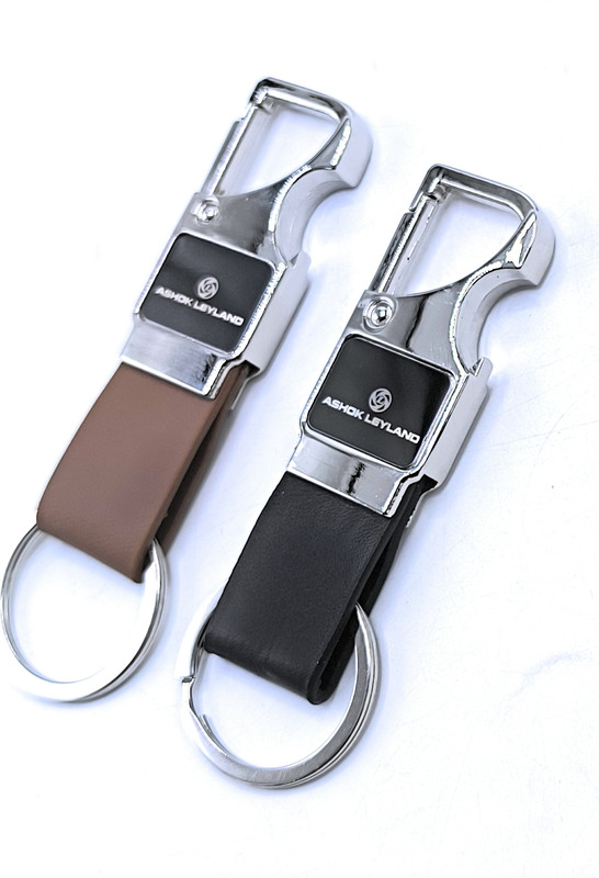 Jdp Novelty 2 pcs Set of Leather Metal Opner Keychain for Mahindra Car New Logo Key Chain