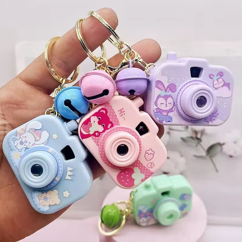 trollgadgets Cute Cartoon Camera Projector Keychain with LED Light Camera Shape Key Ring Key Chain