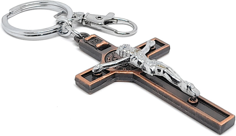 HiyaaV Jesus Christ Cross Gift Keychain For Bike Car Christmas Easter Good Friday Metal Key Chain