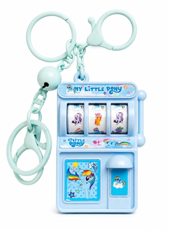 brothers enterprise Miniature Slot Machine Keychain Spinning Reels Push Button and Pull Lever Key Chain