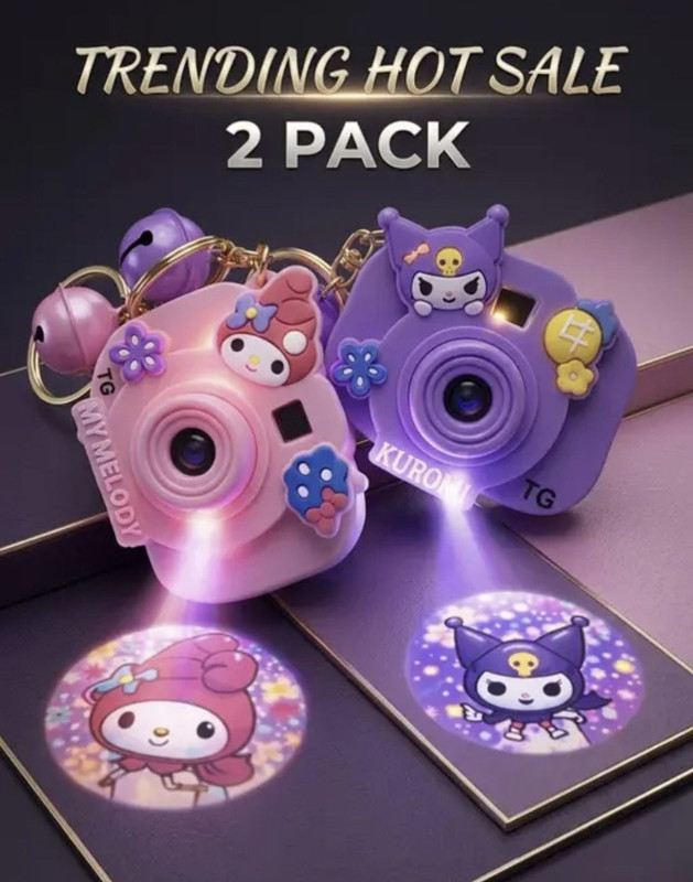 ARRUM Cute Cartoon Projection Camera Keychain KeyRing for Bags Key Chain