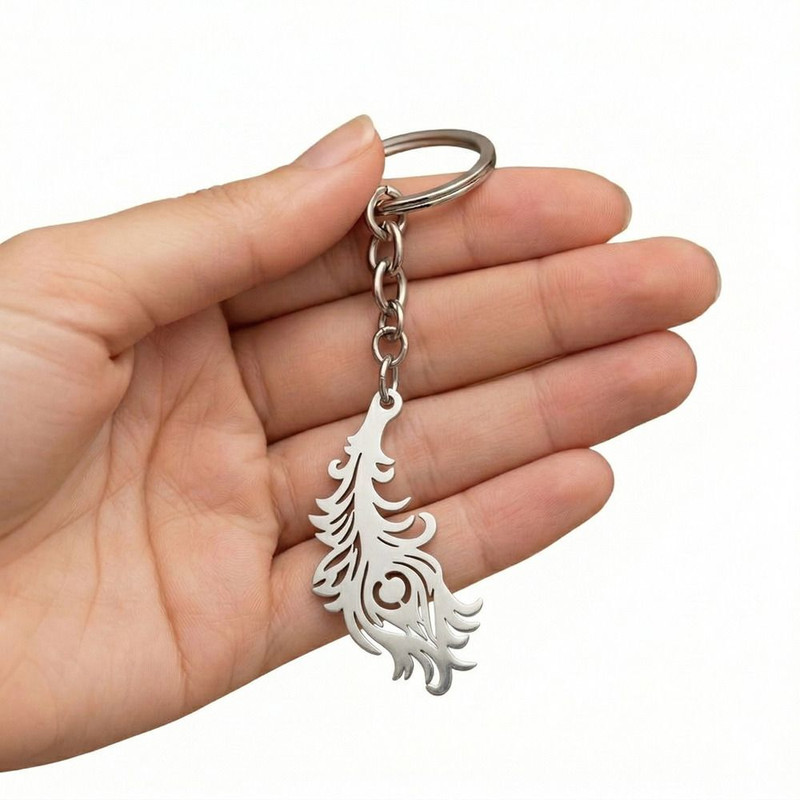 Nandisth SS Key Chain Shri Krishna Symbolic Mayur Pankh Key Chain